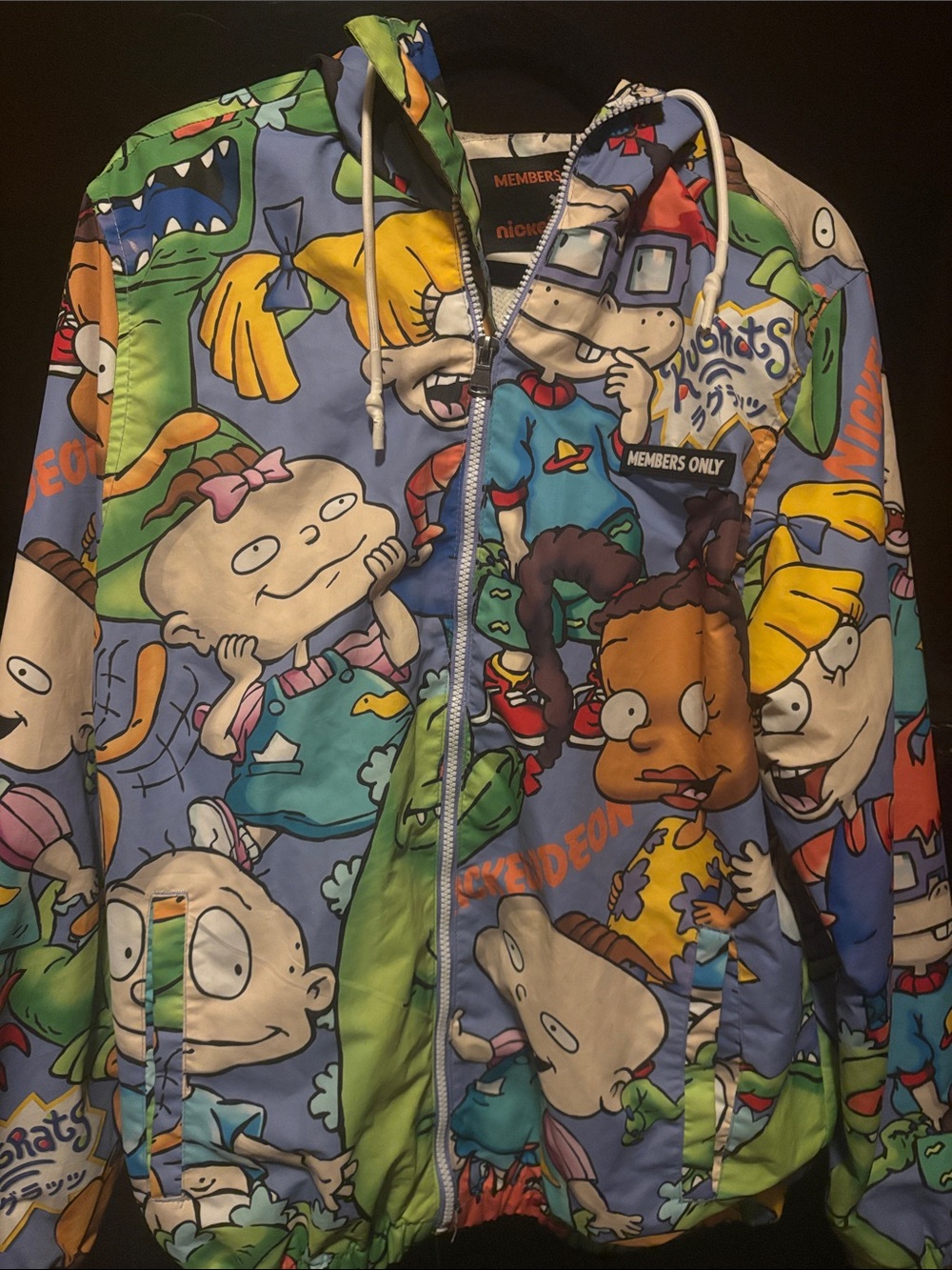 “Members Only” Nickelodeon Multicolor Rugrats Cartoon Zip Hoodie